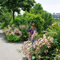 Enjoying the beautiful blooms along the Promenade Plantée